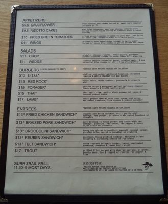 Menu photo 2 Burr Trail Grill Boulder, UT