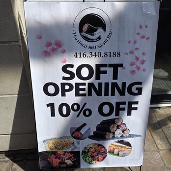 The Hand Roll Sushi Bar - Soft opening discount sign outside the store - Japanese Near Me - Toronto, Ontario The Hand Roll Sushi Bar - Soft opening discount sign outside the store - Japanese Near Me - Toronto, Ontario