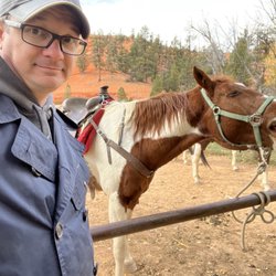 Red Canyon Trail Rides - Apache laughing at one of my jokes.