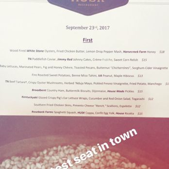 Husk - Part of the menu - American Near Me - Charleston, South Carolina