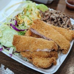 Kahu Hawaiian BBQ - Aloha Plate with Chicken Katsu and Kalua Pork