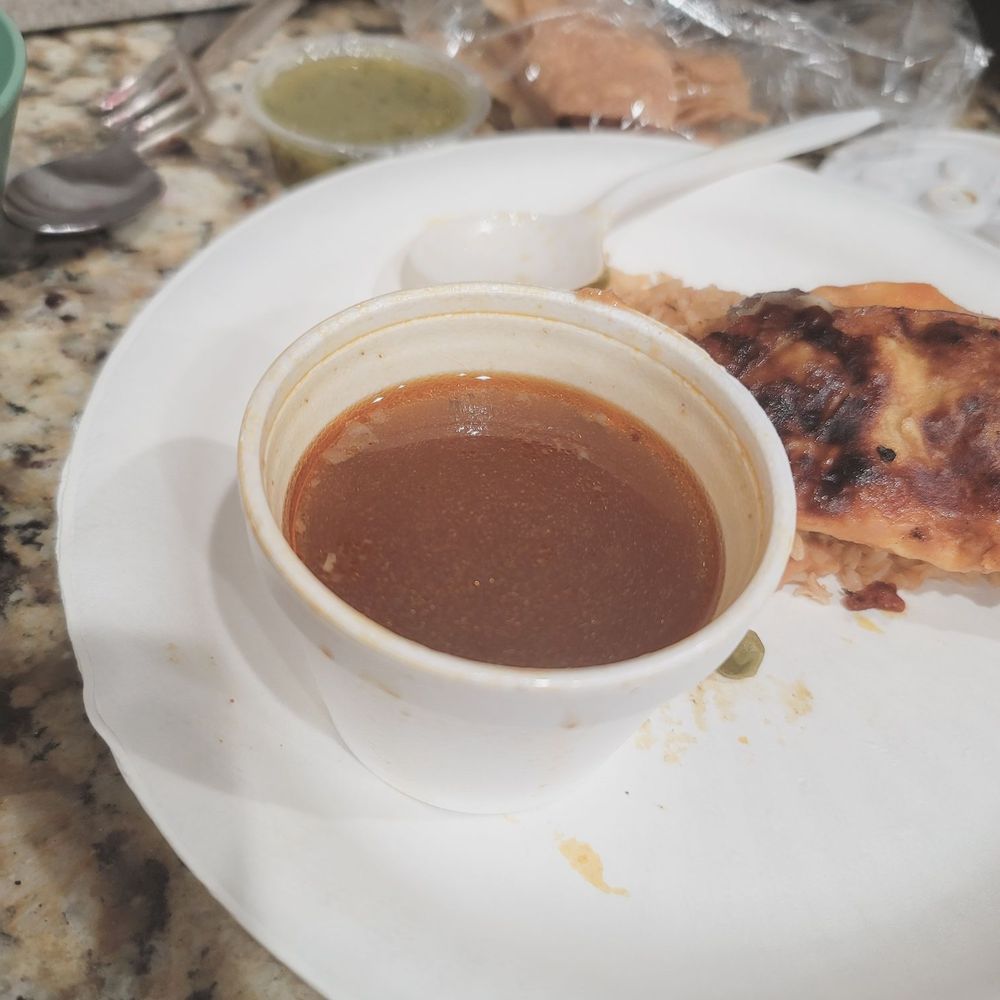 Tacos Los Carnales - This consome is like water, no flavor. If its fresh, they skimped on the red chiles, onions, garlic and salt - Tacos Near Me - Upland, California