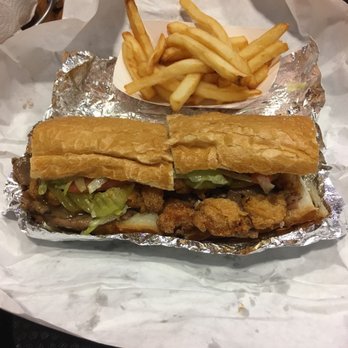 Calliope's Seafood & PoBoys - Small surf n turf combo with fries and drink 9.95 - Cajun/Creole Near Me - Houston, Texas