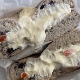 Blueberry crunch bagel with jalapeño cream cheese (I know it sounds funky but honestly goes so well together)