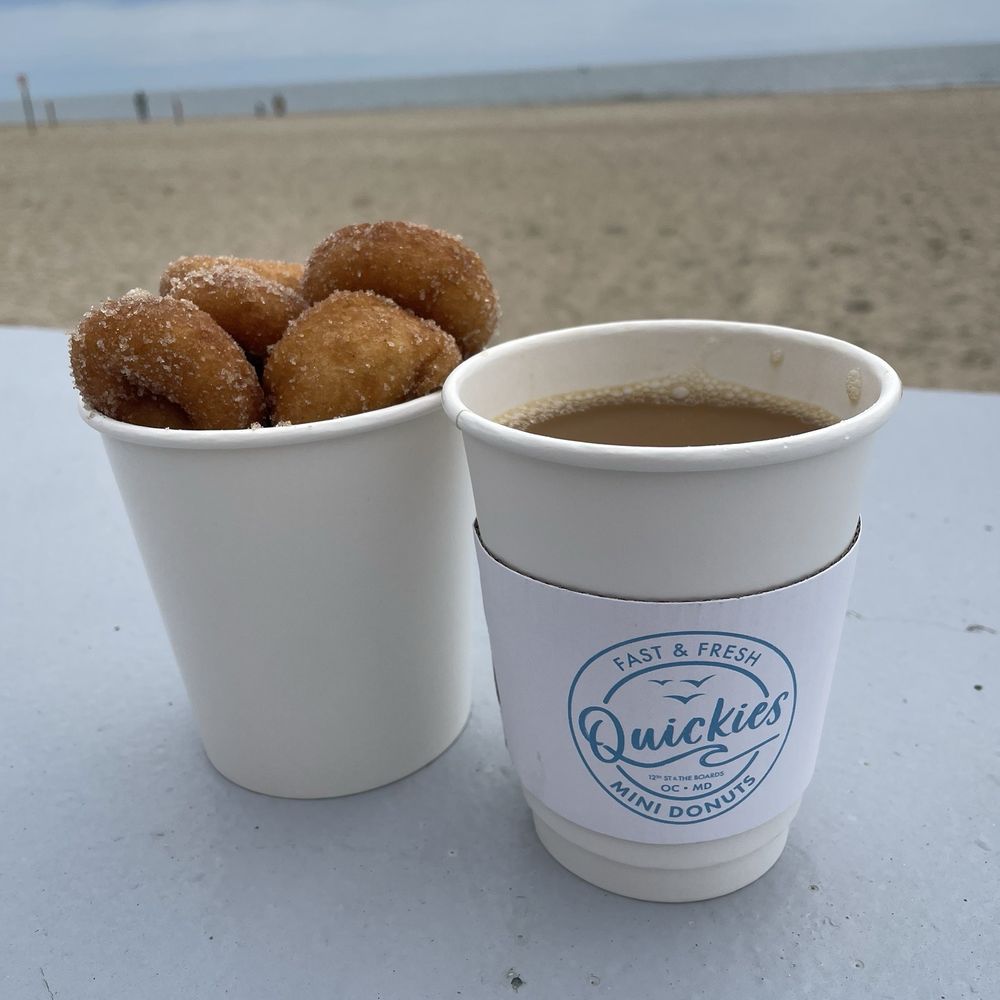 Quickies Mini Donuts & Coffee - Small with small coffee - Donuts Near Me - Ocean City, Maryland Quickies Mini Donuts & Coffee - Small with small coffee - Donuts Near Me - Ocean City, Maryland