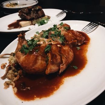 BLVD Steakhouse - The half chicken-- super moist and delicious! - New American Near Me - Chicago, Illinois