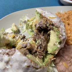 Rositas Mexican Restaurant - Fried steak stuffed avocado with White cheese