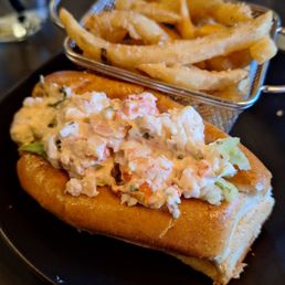 Lobster roll with fries Lobster roll with fries