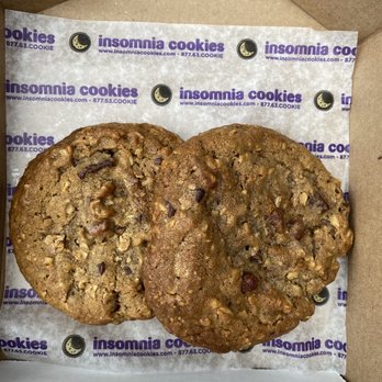 Insomnia Cookies - Deluxe oatmeal chocolate walnut - $3.30 each - Desserts Near Me - Memphis, Tennessee