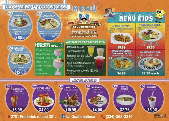 Menu photo 2 La Guatemalteca Opelika, AL