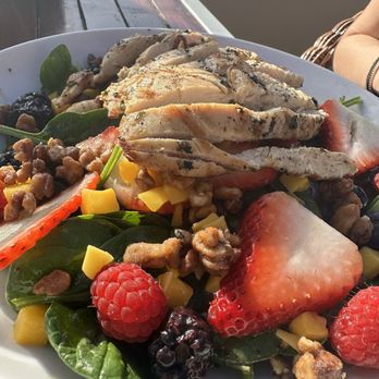 Teddy's By The Sea - Berry salad with chicken, totally recommend! - Seafood Near Me - Carpinteria, California Teddy's By The Sea - Berry salad with chicken, totally recommend! - Seafood Near Me - Carpinteria, California