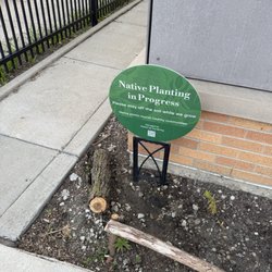 Gateway Montessori - Raised Up Gardening plants their sign  Photo by Rita Bellouze (c) 2025