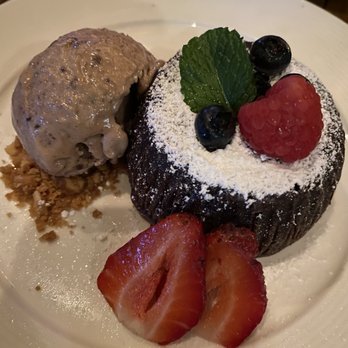 Earth at Hidden Pond - Do not miss the chocolate torte, like a molten lava cake with peanut butter ice cream - New American Near Me - Kennebunkport, Maine Earth at Hidden Pond - Do not miss the chocolate torte, like a molten lava cake with peanut butter ice cream - New American Near Me - Kennebunkport, Maine