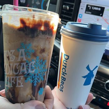 Dutch Bros Coffee - Golden eagle picture perfect style (L) and sweater weather chai (R). - Juice Bars & Smoothies Near Me - Hermitage, Tennessee