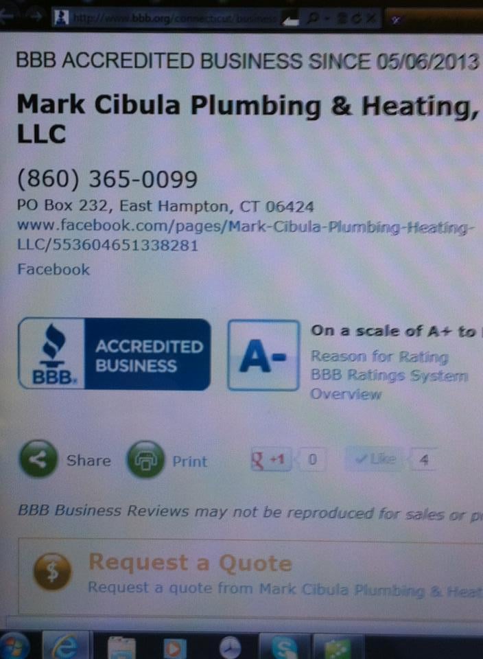 Slide of Mark Cibula Plumbing & Heating