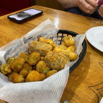 Railway Express Diner - Boudin balls, cheese curds, and fried okra. - Diners Near Me - Belton, Texas Railway Express Diner - Boudin balls, cheese curds, and fried okra. - Diners Near Me - Belton, Texas