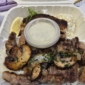 Heart To Table - Surf & Turf: NY steak & Blackened Mahi - Seafood Near Me - Waipahu, Hawaii Heart To Table - Surf & Turf: NY steak & Blackened Mahi - Seafood Near Me - Waipahu, Hawaii