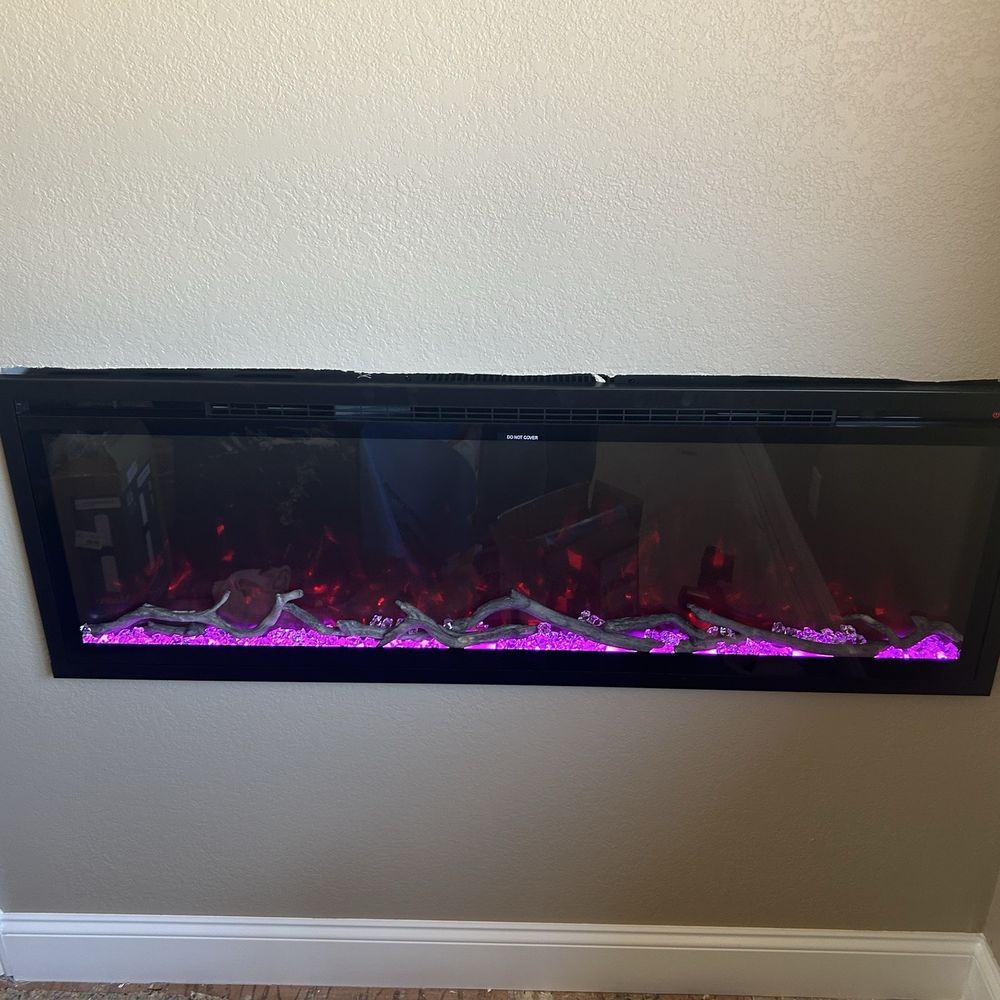 Havican Custom Electric - 50" Fireplace slim recessed installed and working. - Electricians Near Me