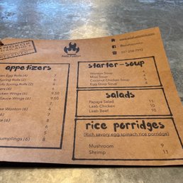 Menu starters Menu starters