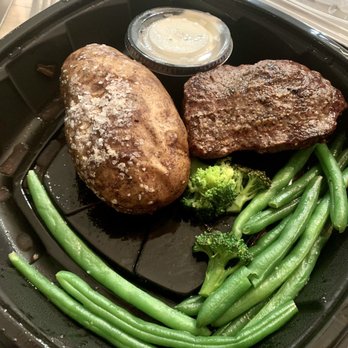 Knights Steak House & Grill - $17 plate: 5 oz sirloin, baked potato with sour cream (no butter), and an obvious heaping helping of side veggies. :| - Steakhouses Near Me - Jackson, Michigan Knights Steak House & Grill - $17 plate: 5 oz sirloin, baked potato with sour cream (no butter), and an obvious heaping helping of side veggies. :| - Steakhouses Near Me - Jackson, Michigan