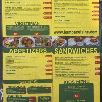 Bamba Cuisine - Menu - Senegalese Near Me - Atlanta, Georgia