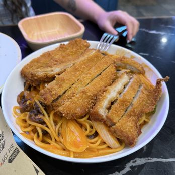 TeaWood Cafe - PA10Tonkatsu Pork Cutlet in Tomato Cream Sauce - Japanese Near Me - San Francisco, California TeaWood Cafe - PA10Tonkatsu Pork Cutlet in Tomato Cream Sauce - Japanese Near Me - San Francisco, California