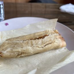 Beef tamale - a tad dry Beef tamale - a tad dry