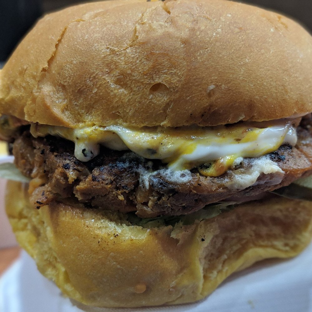 Confused Kitchen - Creme cheese & spinach burger - Burgers Near Me - Toronto, Ontario