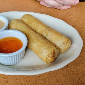 PhoComa - Pork egg roll.  Peanut sauce, sweet and sour sauce - Bubble Tea Near Me - Green Bay, Wisconsin