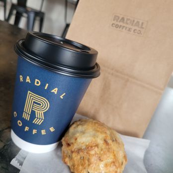 Radial Coffee Company - Drip coffee and Cheddar pecan scone - Coffee Roasteries Near Me - Vernon, Connecticut