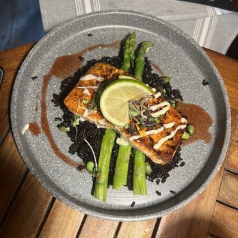 The Cottage - Salmon with black rice! - New American Near Me - Sarasota, Florida The Cottage - Salmon with black rice! - New American Near Me - Sarasota, Florida