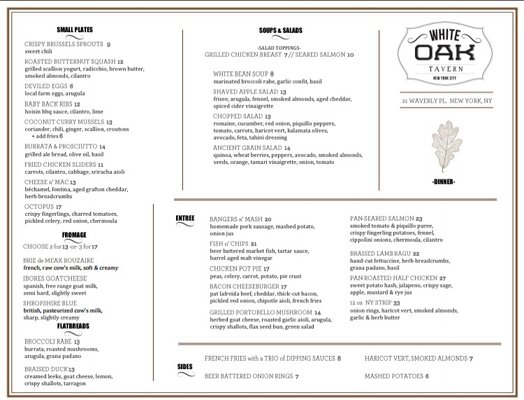 Menu photo 8 White Oak Tavern New York, NY Menu photo 8 White Oak Tavern New York, NY