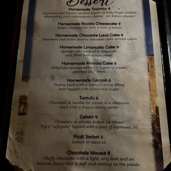 Via Sforza Trattoria - Dessert Menu - Pizza Near Me - Westport, Connecticut Via Sforza Trattoria - Dessert Menu - Pizza Near Me - Westport, Connecticut