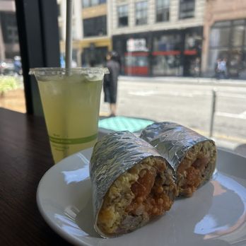 Foundation Cafe - calamansi cooler and sisig burrito - Salad Near Me - San Francisco, California