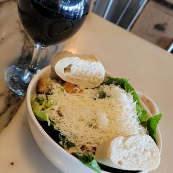 The Cheese Course - Classic ceasar salad with a glass of red. - Cheese Shops Near Me - Pinecrest, Florida