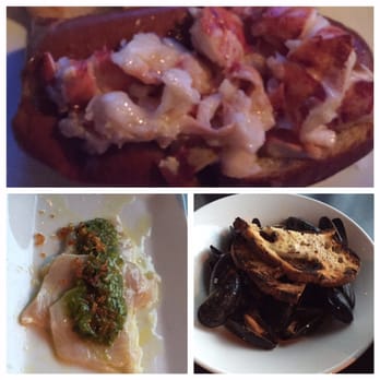 Row 34 - Seaport - Lobster Roll (hot buttered and AMAZING) along with chorizo mussels And wahoo ceviche(another amazing dish!) - New American Near Me - Boston, Massachusetts