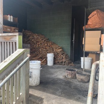 Leo's Cajun Corner - All their wood to smoke the meats with. - Cajun/Creole Near Me - Galveston, Texas