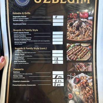 Uzbegim - Menu, 3 of 3 - Uzbek Near Me - San Francisco, California
