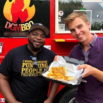 Dirty Glove Midwest BBQ - My go to order, 2 Coneys heavy chili mustard and chili cheese fries. Not pictured, 2 Coneys - American Near Me - Austin, Texas