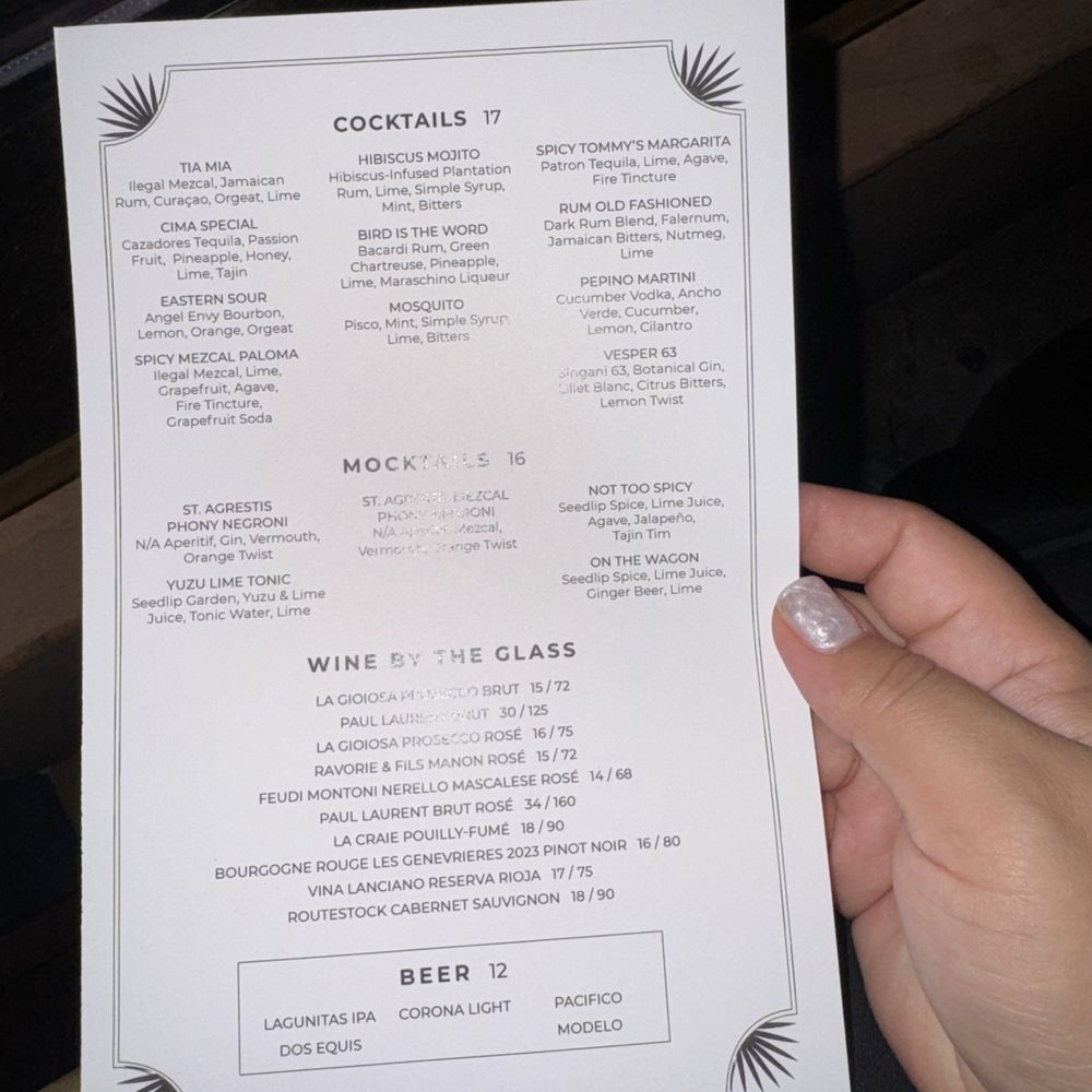 Bar Cima - Drinks menu - Lounges Near Me - New York, New York Bar Cima - Drinks menu - Lounges Near Me - New York, New York