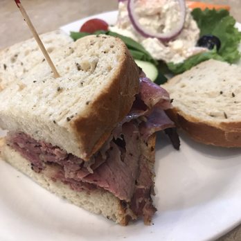 TooJay’s Deli * Bakery * Restaurant - Half hot pastrami sandwich with scoop of shrimp salad. - Delis Near Me - Orlando, Florida TooJay’s Deli * Bakery * Restaurant - Half hot pastrami sandwich with scoop of shrimp salad. - Delis Near Me - Orlando, Florida