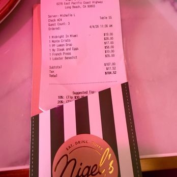 Nigel's Waterfront Restaurant - April 4, 2026 | Order for 3 | Saturday Brunch w/2 Friends!! | - Bars Near Me - Long Beach, California Nigel's Waterfront Restaurant - April 4, 2026 | Order for 3 | Saturday Brunch w/2 Friends!! | - Bars Near Me - Long Beach, California