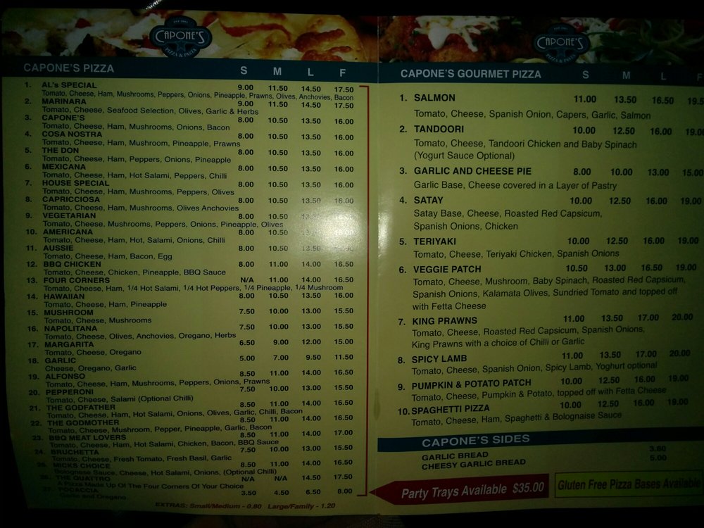 CAPONE’S PIZZA & PASTA RESEARCH 1544 Main Rd, Research Victoria