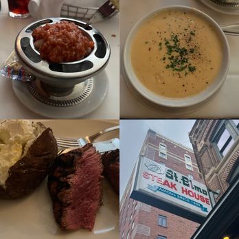 St. Elmo Steak House - Shrimp cocktail, lobster bisque, and filet mignon. - Steakhouses Near Me - Indianapolis, Indiana St. Elmo Steak House - Shrimp cocktail, lobster bisque, and filet mignon. - Steakhouses Near Me - Indianapolis, Indiana