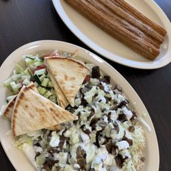 Rice salad Platter w/Lamb & a side of churros