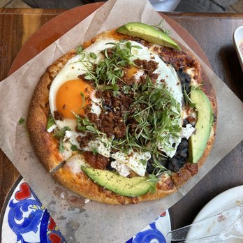 Urth Caffé - Orange - Pizza Huevos Rancheros - Coffee & Tea Near Me - Orange, California