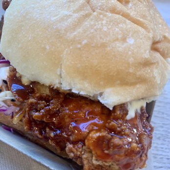 Fields Good Chicken - Korean chili chicken sandwich - Salad Near Me - New York, New York Fields Good Chicken - Korean chili chicken sandwich - Salad Near Me - New York, New York