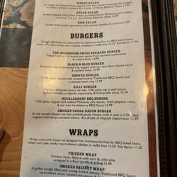 Drover's Run At Jacques Spur - Menu