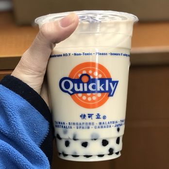 Quickly - Regular jasmine milk tea with boba no ice ($2.25) - Coffee & Tea Near Me - Oakland, California