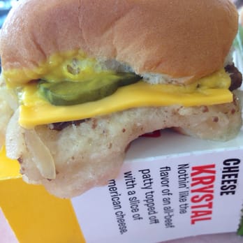 Krystal - a cheeseburger with pickles and mustard - Burgers Near Me - Warner Robins, Georgia Krystal - a cheeseburger with pickles and mustard - Burgers Near Me - Warner Robins, Georgia